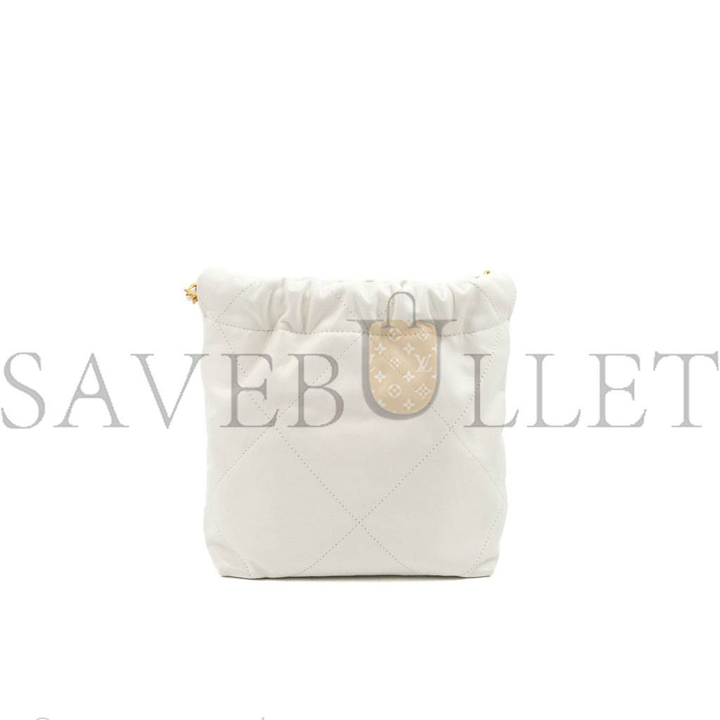 Ch*el master white calfskin quilted mini 22 bag antique gold hardware as3980 (20*19*6cm)